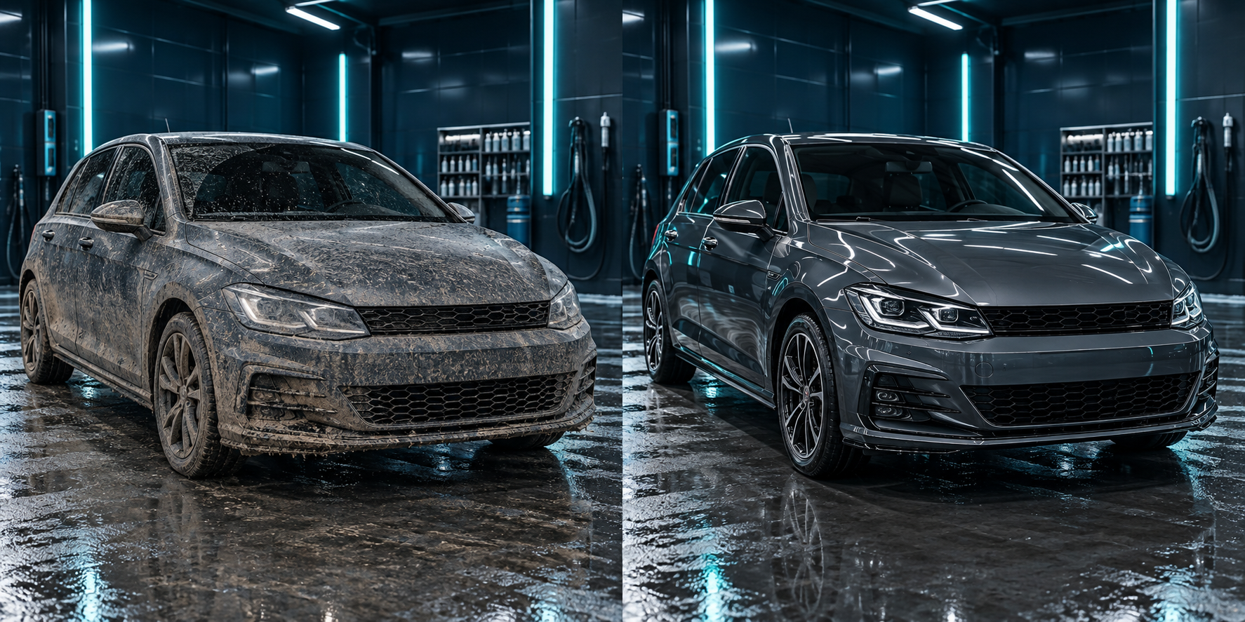 Exterior before and after comparison