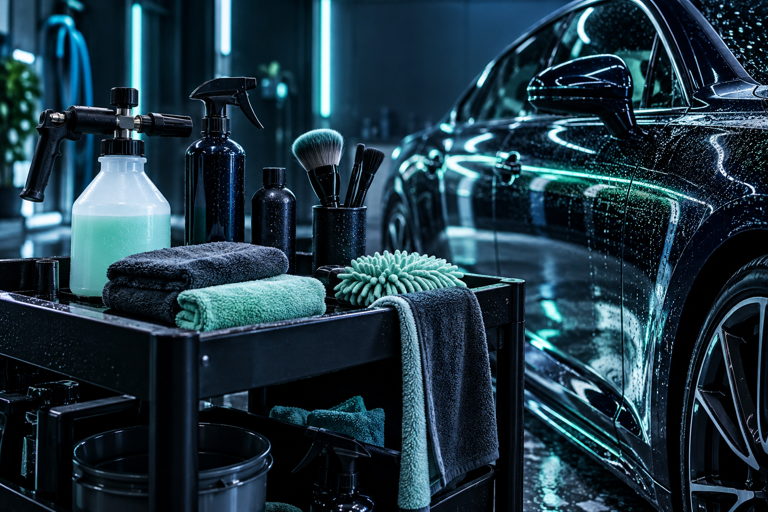 Premium detailing tools and towels